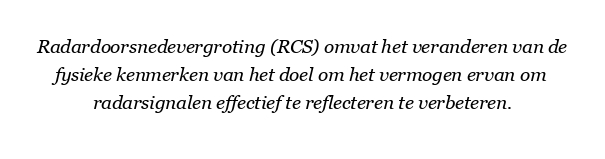 Hoe kan ik de radardwarsdoorsnede vergroten?