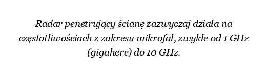 Jakiej częstotliwości używa radar penetrujący ściany?