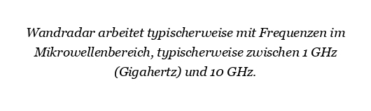 Welche Frequenz hat das Wandradar?