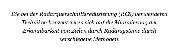 Welche Techniken werden bei der Reduzierung des Radarquerschnitts verwendet?