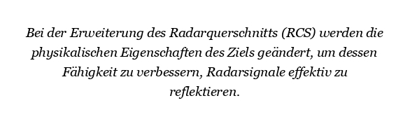 Wie kann der Radarquerschnitt vergrößert werden?