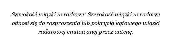 Jaka jest szerokość wiązki w radarze?