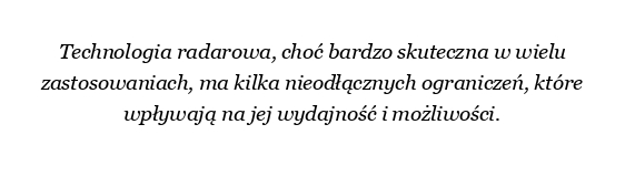 Jakie są ograniczenia technologii radarowej?