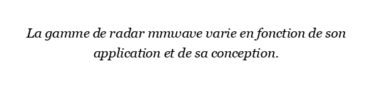 Quelle est la gamme de radar mmwave?