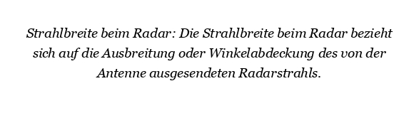 Was ist die Strahlbreite beim Radar?